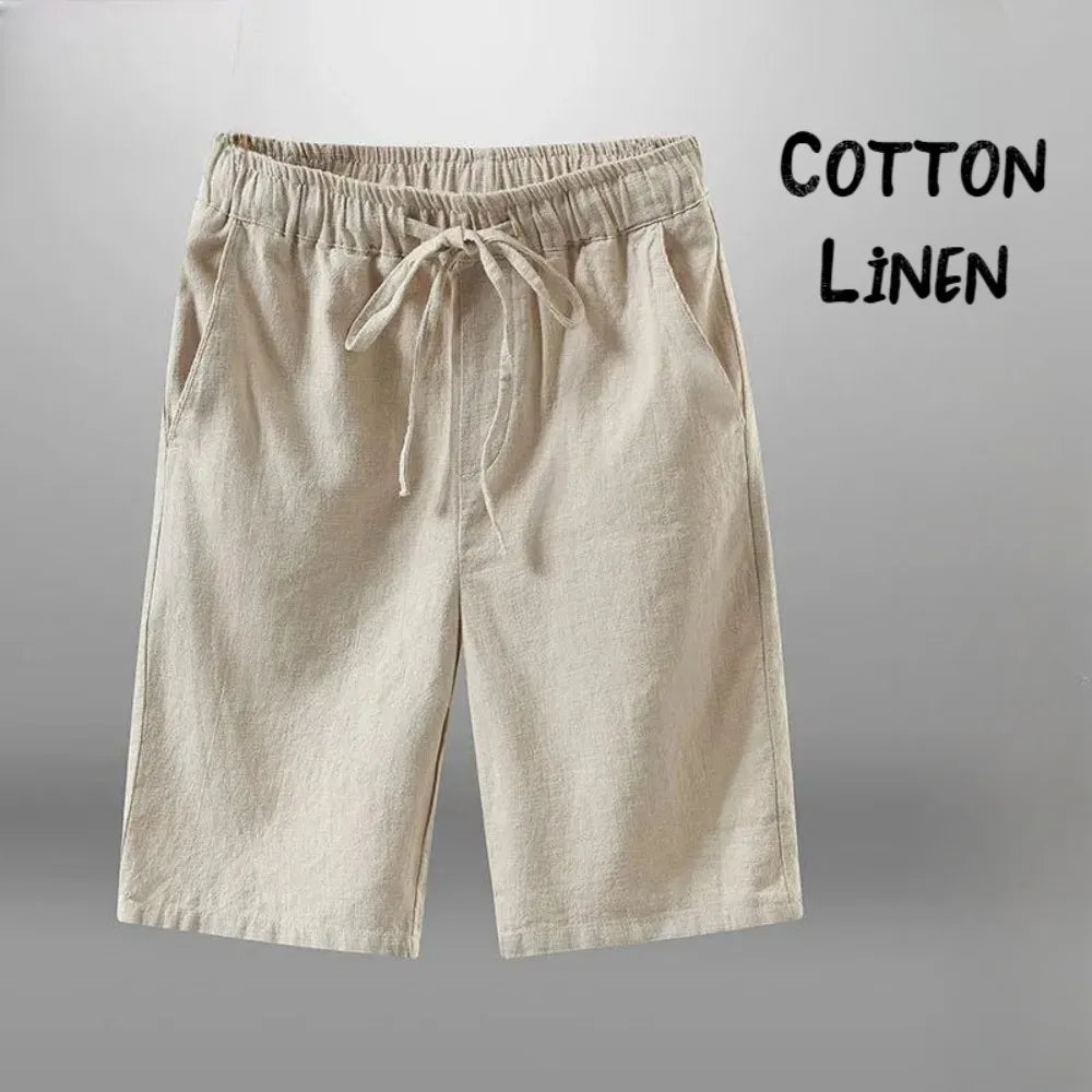 short en coton-lin beige, idéal pour l’été – ALTAREV.