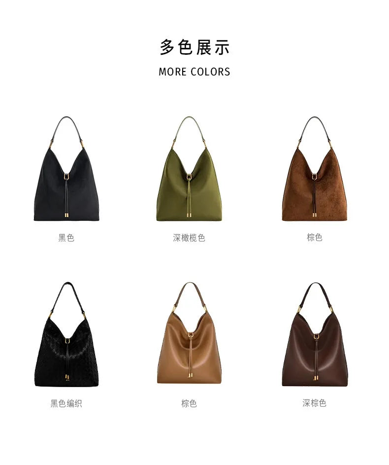 Suede Tote Bag For Women 2025 Fashion New Hobo Large Capacity Lazy Shoulder Underarm Bag Top-handle Bags Day Clutch Sac à Main