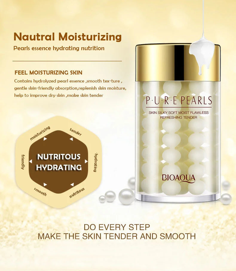 Crème hydratante BIOAQUA Pure Pearls – Soin anti-âge et raffermissant pour le visage
