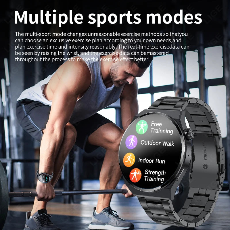Montre connectée LIGE avec multiples modes sportifs — Entraînement libre, marche extérieure, course en salle et musculation