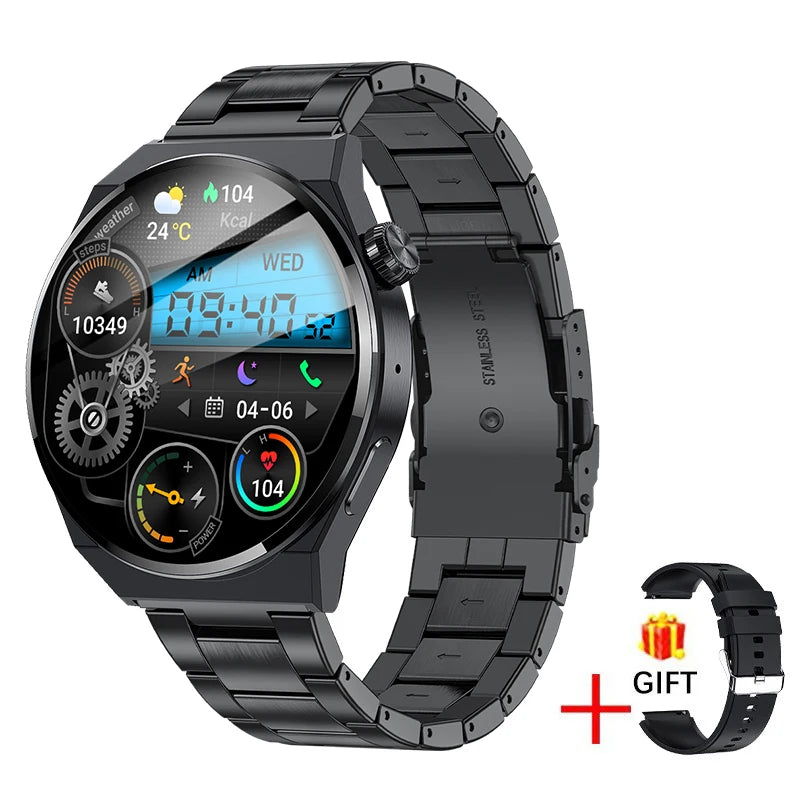 Montre connectée LIGE noire multifonction avec affichage coloré — Bracelet supplémentaire offert
