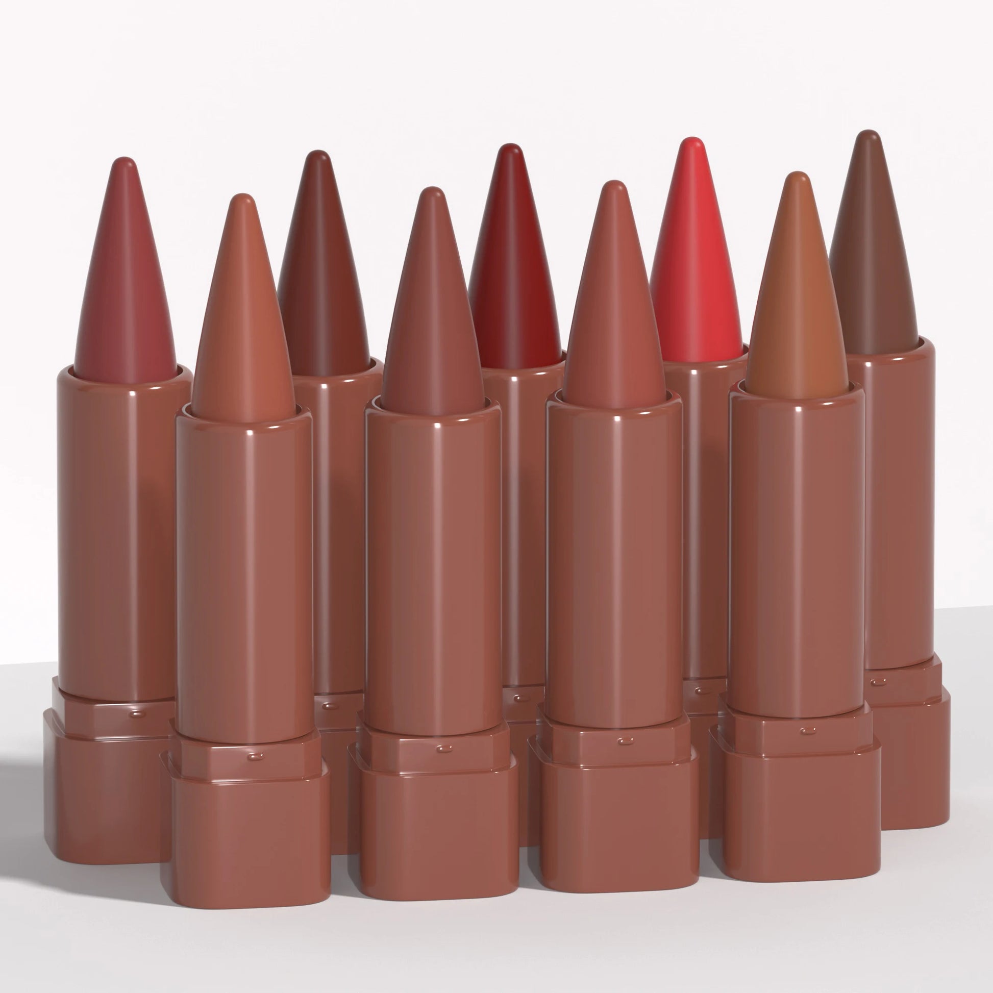Ensemble de 9 crayons à lèvres mats DUNUF – Teintes naturelles variées, application lisse et précise
