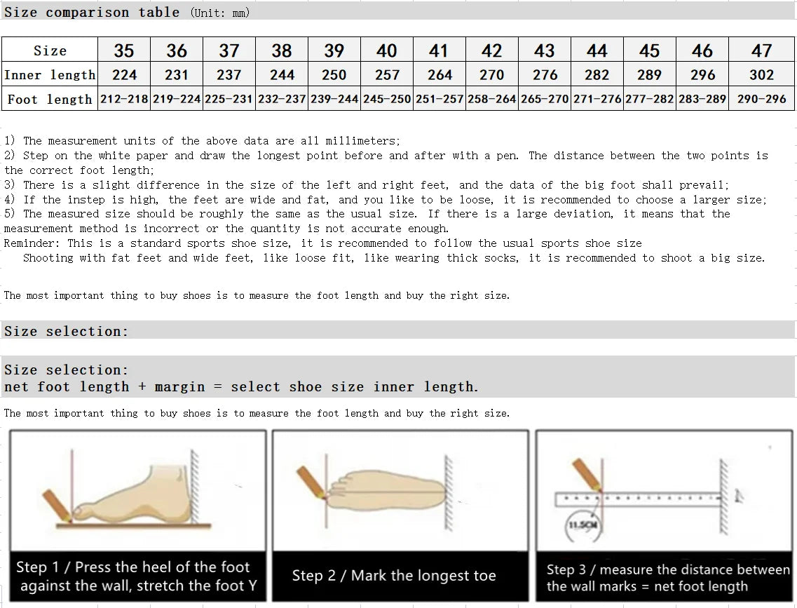 Guide des tailles pour chaussures femme avec tableau des longueurs de pied en mm et méthode de mesure illustrée.