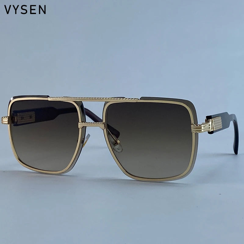 Lunettes VYSEN silver & navy – style double pont et verres dégradés